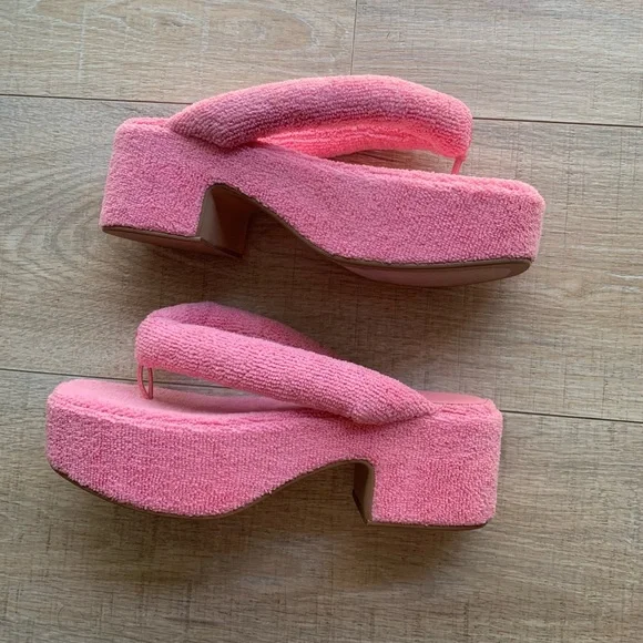 Pink Puffy Terrycloth Platforms by Jeffrey Campbell - Picture 4 of 5